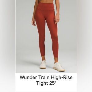 Lululemon Wunder Train High-Rise Tight 25"
Cayenne Size 6